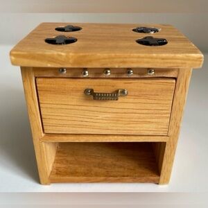 Dollhouse Miniature Kitchen Sink & Stove Oven Oak Wood - Town Square Miniatures